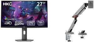 HKC 27" UHD 4K 160Hz Full HD 320Hz 1ms HDR1400 98% DCI-P3 90W USB-C Mini LED Gaming Monitor with Adjustable Stand G27M7Pro MSI MPG MT161R RGB Monitor Stand Arm, Supports 17-45" Screens, VESA Compatible, Clamp & Grommet, Quick Release - Blac HKC 27" UHD 4K 160Hz Full HD 320Hz 1ms HDR1400 98% DCI-P3 90W USB-C Mini LED Gaming Monitor with Adjustable Stand G27M7Pro MSI MPG MT161R RGB Monitor Stand Arm, Supports 17-45" Screens, VESA Compatible, Clamp & Grommet, Quick Release - Blac