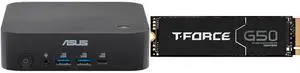 ASUS ExpertCenter PN54-S1-BB7000ETL Mini PC: AMD Ryzen 7 260, Radeon 780M, Ryzen AI, Dual 2.5G LAN, WiFi 7, Bluetooth 5.4, VESA Mount. Includes Team Group T-FORCE G50 512GB PCIe 4.0 NVMe 1.4 SSD. ASUS ExpertCenter PN54-S1-BB7000ETL Mini PC: AMD Ryzen 7 260, Radeon 780M, Ryzen AI, Dual 2.5G LAN, WiFi 7, Bluetooth 5.4, VESA Mount. Includes Team Group T-FORCE G50 512GB PCIe 4.0 NVMe 1.4 SSD.