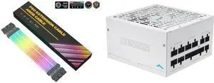 SAMA 3*8PIN Addressable RGB Power Extension Cable Double Side Lighting Mode for PCIE GPU ATX/Matx Case PC Computer Black and SAMA G1000W ATX 3.1 Power Supply, 1000W, Cybenetics Gold Standards, PCIe 5.1 Ready, Full Modular, Japanese Capacitors, FDB Fan, White Version SAMA 3*8PIN Addressable RGB Power Extension Cable Double Side Lighting Mode for PCIE GPU ATX/Matx Case PC Computer Black and SAMA G1000W ATX 3.1 Power Supply, 1000W, Cybenetics Gold Standards, PCIe 5.1 Ready, Full Modular, Japanese Capacitors, FDB Fan, White Version