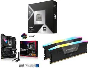 CPU Motherboard Memory Combo - AMD 100-100001978WOF Bundle with ASUS ROG STRIX X870E-E GAMING WIFI and Corsair CMH64GX5M2D5600C40 CPU Motherboard Memory Combo - AMD 100-100001978WOF Bundle with ASUS ROG STRIX X870E-E GAMING WIFI and Corsair CMH64GX5M2D5600C40