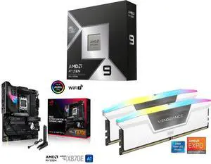 CPU Motherboard Memory Combo - AMD 100-100001978WOF Bundle with ASUS ROG STRIX X870E-E GAMING WIFI and Corsair CMH64GX5M2N6000Z40W CPU Motherboard Memory Combo - AMD 100-100001978WOF Bundle with ASUS ROG STRIX X870E-E GAMING WIFI and Corsair CMH64GX5M2N6000Z40W