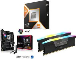 CPU Motherboard Memory Combo - AMD Ryzen 9 9950X3D Bundle with ASUS ROG STRIX X870E-E GAMING WIFI and Corsair CMH64GX5M2D5600C40 CPU Motherboard Memory Combo - AMD Ryzen 9 9950X3D Bundle with ASUS ROG STRIX X870E-E GAMING WIFI and Corsair CMH64GX5M2D5600C40