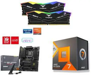 Team Group 16GB (2x8GB) DDR5 6000 RAM, MSI MAG B850 TOMAHAWK MAX WIFI ATX Motherboard, supports AMD Ryzen 9000/8000/7000, DDR5 Boost 8400+ MT/s, PCIe 5.0, M.2 Gen5, Wi-Fi 7, 5G LAN, AMD Ryzen 7 7700X3D 8-Core 4.0 GHz CPU Team Group 16GB (2x8GB) DDR5 6000 RAM, MSI MAG B850 TOMAHAWK MAX WIFI ATX Motherboard, supports AMD Ryzen 9000/8000/7000, DDR5 Boost 8400+ MT/s, PCIe 5.0, M.2 Gen5, Wi-Fi 7, 5G LAN, AMD Ryzen 7 7700X3D 8-Core 4.0 GHz CPU