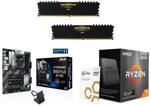 CORSAIR Vengeance LPX 16GB (2x8GB) DDR4 3200 RAM, ASUS Prime B550-PLUS AC-HES AM4 ATX motherboard (dual M.2, PCIe 4.0, WIFI 5, 1Gb Ethernet, DisplayPort/HDMI, SATA 6Gbps, USB 3.2 Gen 2 Type-C), AMD Ryzen 7 5800X3D CPU CORSAIR Vengeance LPX 16GB (2x8GB) DDR4 3200 RAM, ASUS Prime B550-PLUS AC-HES AM4 ATX motherboard (dual M.2, PCIe 4.0, WIFI 5, 1Gb Ethernet, DisplayPort/HDMI, SATA 6Gbps, USB 3.2 Gen 2 Type-C), AMD Ryzen 7 5800X3D CPU