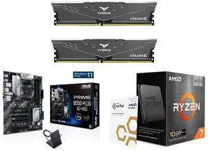 Team T-FORCE VULCAN Z 16GB (2x8GB) DDR4 3200 Desktop RAM, ASUS Prime B550-PLUS AC-HES AMD AM4 ATX motherboard (dual M.2, PCIe 4.0, WIFI 5), AMD Ryzen 7 5800X3D 8-Core 3.4 GHz CPU Team T-FORCE VULCAN Z 16GB (2x8GB) DDR4 3200 Desktop RAM, ASUS Prime B550-PLUS AC-HES AMD AM4 ATX motherboard (dual M.2, PCIe 4.0, WIFI 5), AMD Ryzen 7 5800X3D 8-Core 3.4 GHz CPU