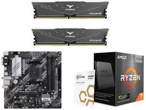 Team T-FORCE VULCAN Z 16GB (2x8GB) DDR4 3200 Desktop RAM, ASUS Prime B550M-A WiFi II Micro ATX Motherboard (PCIe 4.0, WiFi 6, ECC, 1Gb LAN, HDMI 2.1, RGB), AMD Ryzen 7 5800X3D 8-Core 3.4GHz CPU Team T-FORCE VULCAN Z 16GB (2x8GB) DDR4 3200 Desktop RAM, ASUS Prime B550M-A WiFi II Micro ATX Motherboard (PCIe 4.0, WiFi 6, ECC, 1Gb LAN, HDMI 2.1, RGB), AMD Ryzen 7 5800X3D 8-Core 3.4GHz CPU