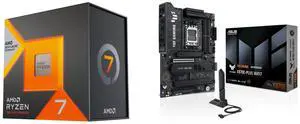 AMD Ryzen 7 7800X3D 8-Core 4.2 GHz, Socket AM5, Radeon Graphics, 120W - ASUS TUF GAMING X870E-PLUS WIFI7, AMD X870E ATX, 16+2+1 80A Power Stages, DDR5, PCIe 5.0 x16, Four M.2 Slots, WiFi 7 AMD Ryzen 7 7800X3D 8-Core 4.2 GHz, Socket AM5, Radeon Graphics, 120W - ASUS TUF GAMING X870E-PLUS WIFI7, AMD X870E ATX, 16+2+1 80A Power Stages, DDR5, PCIe 5.0 x16, Four M.2 Slots, WiFi 7