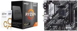 AMD Ryzen 7 5800X3D 10th Anniversary Edition 8-Core 3.4 GHz AM4 105W CPU - ASUS PRIME B550M-A AC mATX motherboard with PCIe 4.0, dual M.2, WiFi, HDMI, SATA 6 Gbps, USB 3.2 Gen 2, Aura Sync RGB lighting AMD Ryzen 7 5800X3D 10th Anniversary Edition 8-Core 3.4 GHz AM4 105W CPU - ASUS PRIME B550M-A AC mATX motherboard with PCIe 4.0, dual M.2, WiFi, HDMI, SATA 6 Gbps, USB 3.2 Gen 2, Aura Sync RGB lighting