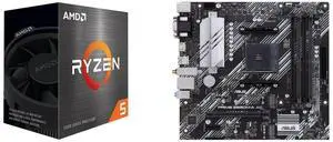 AMD Ryzen 5 5500 6-Core 3.6 GHz CPU, Socket AM4, 65W, No Integrated Graphics + ASUS PRIME B550M-A AC mATX motherboard with PCIe 4.0, dual M.2, WiFi, HDMI, SATA 6 Gbps, USB 3.2 Gen 2, Aura Sync RGB lighting AMD Ryzen 5 5500 6-Core 3.6 GHz CPU, Socket AM4, 65W, No Integrated Graphics + ASUS PRIME B550M-A AC mATX motherboard with PCIe 4.0, dual M.2, WiFi, HDMI, SATA 6 Gbps, USB 3.2 Gen 2, Aura Sync RGB lighting