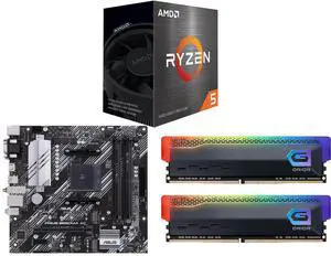 AMD Ryzen 5 5500 6-Core 3.6GHz CPU, ASUS PRIME B550M-A AC mATX motherboard with PCIe 4.0, dual M.2, WiFi, HDMI, USB 3.2 Gen 2, Aura Sync RGB, GeIL ORION RGB 16GB (2x8GB) DDR4 3200 RAM AMD Ryzen 5 5500 6-Core 3.6GHz CPU, ASUS PRIME B550M-A AC mATX motherboard with PCIe 4.0, dual M.2, WiFi, HDMI, USB 3.2 Gen 2, Aura Sync RGB, GeIL ORION RGB 16GB (2x8GB) DDR4 3200 RAM