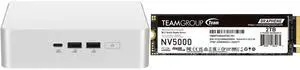 ASUS NUC 15 Pro+ Barebone Mini Gaming PC: Intel Core Ultra 9 285H, 2x DDR5 SO-Dimm Slots, Dual Storage, Thunderbolt 4, Wi-Fi 7, Aluminum Case. Memory/Storage Sold Separately. Team Group NV5000 2TB PCIe 4.0 x4 NVMe SSD ASUS NUC 15 Pro+ Barebone Mini Gaming PC: Intel Core Ultra 9 285H, 2x DDR5 SO-Dimm Slots, Dual Storage, Thunderbolt 4, Wi-Fi 7, Aluminum Case. Memory/Storage Sold Separately. Team Group NV5000 2TB PCIe 4.0 x4 NVMe SSD