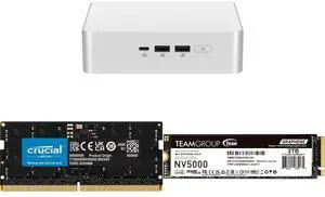 ASUS NUC 15 Pro+ Barebone Mini Gaming PC: Intel Core Ultra 9 285H, 2x DDR5 SO-Dimm Slots, Dual Storage, Thunderbolt 4, Wi-Fi 7, Aluminum Case. Memory & Storage Sold Separately: Crucial 16GB DDR5 5600, Team Group NV5000 2TB PCIe 4.0 SSD ASUS NUC 15 Pro+ Barebone Mini Gaming PC: Intel Core Ultra 9 285H, 2x DDR5 SO-Dimm Slots, Dual Storage, Thunderbolt 4, Wi-Fi 7, Aluminum Case. Memory & Storage Sold Separately: Crucial 16GB DDR5 5600, Team Group NV5000 2TB PCIe 4.0 SSD