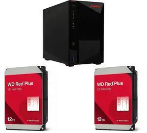 Asustor Nimbustor 2 Gen2 AS5402T 2 Bay NAS, Quad-Core 2.0GHz CPU, Dual 2.5GbE Ports, 4GB DDR4, Four M.2 SSD Slots (Diskless) 2 x WD Red Plus 12TB NAS Hard Disk Drive - 7200 RPM Class SATA 6Gb/s, CMR, 512MB Cache, 3.5 Inch - WD120EFGX Asustor Nimbustor 2 Gen2 AS5402T 2 Bay NAS, Quad-Core 2.0GHz CPU, Dual 2.5GbE Ports, 4GB DDR4, Four M.2 SSD Slots (Diskless) 2 x WD Red Plus 12TB NAS Hard Disk Drive - 7200 RPM Class SATA 6Gb/s, CMR, 512MB Cache, 3.5 Inch - WD120EFGX