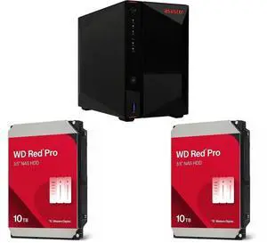 Asustor Nimbustor 2 Gen2 AS5402T 2 Bay NAS, Quad-Core 2.0GHz CPU, Dual 2.5GbE Ports, 4GB DDR4, Four M.2 SSD Slots (Diskless) 2 x WD Red Pro 10TB NAS Internal Hard Drive HDD - 7200 RPM, SATA 6 Gb/s, CMR, 512 MB Cache, 3.5" - WD103KFBX Asustor Nimbustor 2 Gen2 AS5402T 2 Bay NAS, Quad-Core 2.0GHz CPU, Dual 2.5GbE Ports, 4GB DDR4, Four M.2 SSD Slots (Diskless) 2 x WD Red Pro 10TB NAS Internal Hard Drive HDD - 7200 RPM, SATA 6 Gb/s, CMR, 512 MB Cache, 3.5" - WD103KFBX