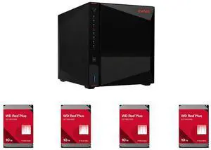 Asustor Nimbustor 4 Gen2 AS5404T 4 Bay NAS, Quad-Core 2.0GHz CPU, Dual 2.5GbE Ports, 4GB DDR4, Four M.2 SSD Slots (Diskless) 4 x WD Red Plus 10TB NAS Hard Disk Drive - 7200 RPM Class SATA 6Gb/s, CMR, 512MB Cache, 3.5 Inch - WD100EFGX Asustor Nimbustor 4 Gen2 AS5404T 4 Bay NAS, Quad-Core 2.0GHz CPU, Dual 2.5GbE Ports, 4GB DDR4, Four M.2 SSD Slots (Diskless) 4 x WD Red Plus 10TB NAS Hard Disk Drive - 7200 RPM Class SATA 6Gb/s, CMR, 512MB Cache, 3.5 Inch - WD100EFGX