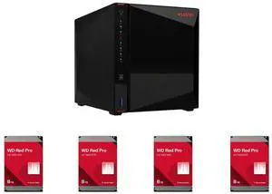 Asustor Nimbustor 4 Gen2 AS5404T 4 Bay NAS, Quad-Core 2.0GHz CPU, Dual 2.5GbE Ports, 4GB DDR4, Four M.2 SSD Slots (Diskless) 4 x WD Red Pro 8TB 7200 RPM 256MB Cache SATA 6.0Gb/s 3.5" Internal Hard Drive Bare Drive - WD8005FFBX Asustor Nimbustor 4 Gen2 AS5404T 4 Bay NAS, Quad-Core 2.0GHz CPU, Dual 2.5GbE Ports, 4GB DDR4, Four M.2 SSD Slots (Diskless) 4 x WD Red Pro 8TB 7200 RPM 256MB Cache SATA 6.0Gb/s 3.5" Internal Hard Drive Bare Drive - WD8005FFBX