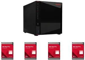 Asustor Nimbustor 4 Gen2 AS5404T 4 Bay NAS, Quad-Core 2.0GHz CPU, Dual 2.5GbE Ports, 4GB DDR4, Four M.2 SSD Slots (Diskless) 4 x WD Red Pro 12TB 7200 RPM 512MB Cache SATA 6.0Gb/s 3.5" Internal Hard Drive - WD122KFBX Asustor Nimbustor 4 Gen2 AS5404T 4 Bay NAS, Quad-Core 2.0GHz CPU, Dual 2.5GbE Ports, 4GB DDR4, Four M.2 SSD Slots (Diskless) 4 x WD Red Pro 12TB 7200 RPM 512MB Cache SATA 6.0Gb/s 3.5" Internal Hard Drive - WD122KFBX