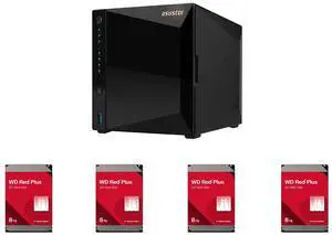 Asustor AS3304T v2 Drivestor 4 Pro Gen2 4 Bay NAS, Quad-Core 1.7GHz CPU, 2.5GbE Port, 2GB DDR4 (Diskless) 4 x WD Red Plus 8TB 5640 RPM 256MB Cache SATA 6.0Gb/s 3.5" Hard Drives -WD80EFPX Asustor AS3304T v2 Drivestor 4 Pro Gen2 4 Bay NAS, Quad-Core 1.7GHz CPU, 2.5GbE Port, 2GB DDR4 (Diskless) 4 x WD Red Plus 8TB 5640 RPM 256MB Cache SATA 6.0Gb/s 3.5" Hard Drives -WD80EFPX