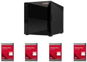 Asustor AS3304T v2 Drivestor 4 Pro Gen2 4 Bay NAS, Quad-Core 1.7GHz CPU, 2.5GbE Port, 2GB DDR4 (Diskless) 4 x WD Red Plus 10TB NAS Hard Disk Drive - 7200 RPM Class SATA 6Gb/s, CMR, 512MB Cache, 3.5 Inch - WD100EFGX Asustor AS3304T v2 Drivestor 4 Pro Gen2 4 Bay NAS, Quad-Core 1.7GHz CPU, 2.5GbE Port, 2GB DDR4 (Diskless) 4 x WD Red Plus 10TB NAS Hard Disk Drive - 7200 RPM Class SATA 6Gb/s, CMR, 512MB Cache, 3.5 Inch - WD100EFGX