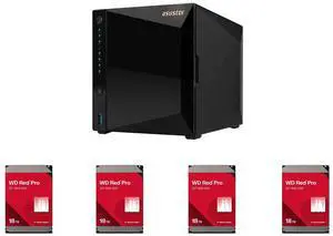 Asustor AS3304T v2 Drivestor 4 Pro Gen2 4 Bay NAS, Quad-Core 1.7GHz CPU, 2.5GbE Port, 2GB DDR4 (Diskless) 4 x WD Red Pro 18TB NAS Internal Hard Drive HDD - 7200 RPM, SATA 6Gb/s, CMR, 512MB Cache, 3.5" - WD181KFGX Asustor AS3304T v2 Drivestor 4 Pro Gen2 4 Bay NAS, Quad-Core 1.7GHz CPU, 2.5GbE Port, 2GB DDR4 (Diskless) 4 x WD Red Pro 18TB NAS Internal Hard Drive HDD - 7200 RPM, SATA 6Gb/s, CMR, 512MB Cache, 3.5" - WD181KFGX