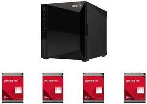 Asustor AS3304T v2 Drivestor 4 Pro Gen2 4 Bay NAS, Quad-Core 1.7GHz CPU, 2.5GbE Port, 2GB DDR4 (Diskless) 4 x WD Red Pro 16TB 7200 RPM 512MB Cache SATA 6.0Gb/s 3.5" Internal Hard Drive - WD161KFGX Asustor AS3304T v2 Drivestor 4 Pro Gen2 4 Bay NAS, Quad-Core 1.7GHz CPU, 2.5GbE Port, 2GB DDR4 (Diskless) 4 x WD Red Pro 16TB 7200 RPM 512MB Cache SATA 6.0Gb/s 3.5" Internal Hard Drive - WD161KFGX