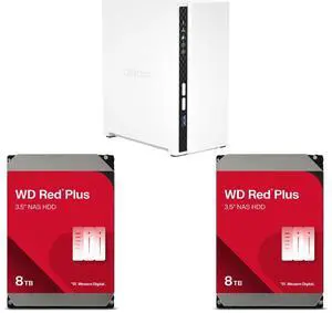 QNAP TS-233-US Network Storage 2 x WD Red Plus 8TB 5640 RPM 256MB Cache SATA 6.0Gb/s 3.5" Hard Drives -WD80EFPX QNAP TS-233-US Network Storage 2 x WD Red Plus 8TB 5640 RPM 256MB Cache SATA 6.0Gb/s 3.5" Hard Drives -WD80EFPX