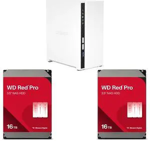 QNAP TS-233-US Network Storage 2 x WD Red Pro 16TB 7200 RPM 512MB Cache SATA 6.0Gb/s 3.5" Internal Hard Drive - WD161KFGX QNAP TS-233-US Network Storage 2 x WD Red Pro 16TB 7200 RPM 512MB Cache SATA 6.0Gb/s 3.5" Internal Hard Drive - WD161KFGX