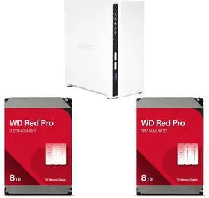 QNAP TS-233-US Network Storage 2 x WD Red Pro 8TB 7200 RPM 256MB Cache SATA 6.0Gb/s 3.5" Internal Hard Drive Bare Drive - WD8005FFBX QNAP TS-233-US Network Storage 2 x WD Red Pro 8TB 7200 RPM 256MB Cache SATA 6.0Gb/s 3.5" Internal Hard Drive Bare Drive - WD8005FFBX