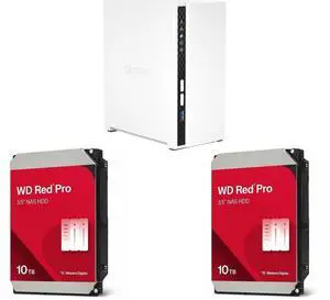 QNAP TS-233-US Network Storage 2 x WD Red Pro 10TB NAS Internal Hard Drive HDD - 7200 RPM, SATA 6 Gb/s, CMR, 512 MB Cache, 3.5" - WD103KFBX QNAP TS-233-US Network Storage 2 x WD Red Pro 10TB NAS Internal Hard Drive HDD - 7200 RPM, SATA 6 Gb/s, CMR, 512 MB Cache, 3.5" - WD103KFBX
