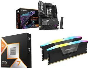 GIGABYTE X870 AORUS ELITE WIFI7 AM5, ATX, DDR5, 4x M.2, PCIe 5.0, USB4, Wi-Fi 7, 2.5GbE LAN, EZ-Latch, 5-Year Warranty AMD Ryzen 7 9800X3D 8-Core 5.2 GHz, AM5 120W, Radeon Graphics CORSAIR Vengeance RGB 32GB DDR5 6000 GIGABYTE X870 AORUS ELITE WIFI7 AM5, ATX, DDR5, 4x M.2, PCIe 5.0, USB4, Wi-Fi 7, 2.5GbE LAN, EZ-Latch, 5-Year Warranty AMD Ryzen 7 9800X3D 8-Core 5.2 GHz, AM5 120W, Radeon Graphics CORSAIR Vengeance RGB 32GB DDR5 6000