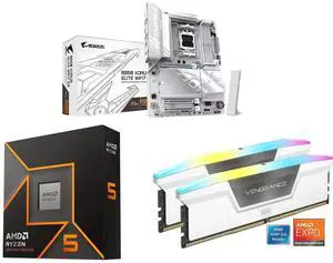 GIGABYTE B850 AORUS ELITE WIFI7 AMD AM5 Motherboard, ATX, DDR5, 3x M.2, PCIe 5.0, USB-C, WIFI7, 2.5GbE LAN, 5-Year Warranty AMD Ryzen 5 9600X 6-Core 3.9 GHz, Radeon Graphics CORSAIR Vengeance RGB 16GB (2x8GB) DDR5 6000 RAM GIGABYTE B850 AORUS ELITE WIFI7 AMD AM5 Motherboard, ATX, DDR5, 3x M.2, PCIe 5.0, USB-C, WIFI7, 2.5GbE LAN, 5-Year Warranty AMD Ryzen 5 9600X 6-Core 3.9 GHz, Radeon Graphics CORSAIR Vengeance RGB 16GB (2x8GB) DDR5 6000 RAM