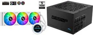 SAMA SM360 PRO AIO 360mm Liquid Cooler 2.8 inch Screen LCD Display CPU Cooler , Gaming Computer PC Cooler with 3 ARGB PWM Silent Fans and SAMA GP650 650W ATX 3.1 Fully Modular Power Supply, Cybenetics Gold Certified, PCIe 5.1 Ready 12V-2x6 (450W), Full Bridge LLC + DC-DC Design, 120mm FDB Silent Fan, Gaming PC PSU SAMA SM360 PRO AIO 360mm Liquid Cooler 2.8 inch Screen LCD Display CPU Cooler , Gaming Computer PC Cooler with 3 ARGB PWM Silent Fans and SAMA GP650 650W ATX 3.1 Fully Modular Power Supply, Cybenetics Gold Certified, PCIe 5.1 Ready 12V-2x6 (450W), Full Bridge LLC + DC-DC Design, 120mm FDB Silent Fan, Gaming PC PSU