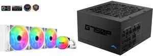 SAMA SI360 Liquid CPU Cooler 360mm Addressable RGB Pump PWM & FDB Fans AIO Water Cooler and SAMA GP750 750W ATX 3.1 Fully Modular Power Supply, Cybenetics Gold Certified, PCIe 5.1 Ready 12V-2x6 (450W), Full Bridge LLC + DC-DC Design, 120mm FDB Silent Fan, Gaming PC PSU SAMA SI360 Liquid CPU Cooler 360mm Addressable RGB Pump PWM & FDB Fans AIO Water Cooler and SAMA GP750 750W ATX 3.1 Fully Modular Power Supply, Cybenetics Gold Certified, PCIe 5.1 Ready 12V-2x6 (450W), Full Bridge LLC + DC-DC Design, 120mm FDB Silent Fan, Gaming PC PSU