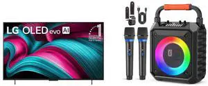 LG 42" OLED evo 4K C5 Smart TV w/Dolby Atmos & Vision, HDR10, Filmmaker Mode, Alexa (OLED42C5PUA, 2025) JYX Karaoke Machine w/2 Wireless Mics, Bluetooth 6.5" Speaker, RGB Lights, Supports BT/TF/USB/AUX/FM/REC/TWS LG 42" OLED evo 4K C5 Smart TV w/Dolby Atmos & Vision, HDR10, Filmmaker Mode, Alexa (OLED42C5PUA, 2025) JYX Karaoke Machine w/2 Wireless Mics, Bluetooth 6.5" Speaker, RGB Lights, Supports BT/TF/USB/AUX/FM/REC/TWS