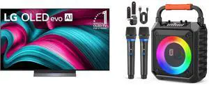 LG 55-Inch OLED evo AI 4K C5 Smart TV w/Dolby Atmos, Vision, HDR10, AI Upscaling, Filmmaker Mode, Alexa (OLED55C5PUA, 2025) JYX Karaoke Machine w/2 Wireless Mics, Bluetooth Speaker, RGB Lights, Supports BT/TF/USB/AUX/FM/REC/TWS LG 55-Inch OLED evo AI 4K C5 Smart TV w/Dolby Atmos, Vision, HDR10, AI Upscaling, Filmmaker Mode, Alexa (OLED55C5PUA, 2025) JYX Karaoke Machine w/2 Wireless Mics, Bluetooth Speaker, RGB Lights, Supports BT/TF/USB/AUX/FM/REC/TWS