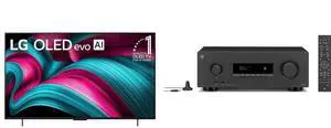 LG 42" OLED evo 4K C5 Smart TV w/Dolby Atmos & Vision, HDR10, Alexa (OLED42C5PUA, 2025) + YAMAHA RX300ABL 5.2-Channel AV Receiver w/Dolby Atmos, 4K120/8K HDMI, Bluetooth - Black LG 42" OLED evo 4K C5 Smart TV w/Dolby Atmos & Vision, HDR10, Alexa (OLED42C5PUA, 2025) + YAMAHA RX300ABL 5.2-Channel AV Receiver w/Dolby Atmos, 4K120/8K HDMI, Bluetooth - Black