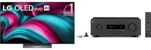 LG 55" OLED evo AI 4K C5 Smart TV w/Dolby Atmos, Vision, HDR10, AI Upscaling, Filmmaker Mode, Wow Orchestra, Alexa (OLED55C5PUA, 2025) + YAMAHA RX300ABL 5.2-Channel AV Receiver w/Dolby Atmos, 4K120/8K HDMI, Bluetooth - Black LG 55" OLED evo AI 4K C5 Smart TV w/Dolby Atmos, Vision, HDR10, AI Upscaling, Filmmaker Mode, Wow Orchestra, Alexa (OLED55C5PUA, 2025) + YAMAHA RX300ABL 5.2-Channel AV Receiver w/Dolby Atmos, 4K120/8K HDMI, Bluetooth - Black