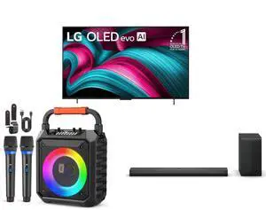 LG 42" OLED evo 4K C5 Smart TV w/Dolby Atmos & Vision, HDR10, Alexa (OLED42C5PUA, 2025) JYX Karaoke Machine w/2 Wireless Mics, Bluetooth Speaker, RGB Lights, Supports BT/TF/USB/AUX/FM/REC/TWS LG S70TY 3.1.1 Dolby Atmos Soundbar w/WOW Orches LG 42" OLED evo 4K C5 Smart TV w/Dolby Atmos & Vision, HDR10, Alexa (OLED42C5PUA, 2025) JYX Karaoke Machine w/2 Wireless Mics, Bluetooth Speaker, RGB Lights, Supports BT/TF/USB/AUX/FM/REC/TWS LG S70TY 3.1.1 Dolby Atmos Soundbar w/WOW Orches