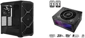 Cooler Master HAF II 500 ATX PC Case, High Airflow Dual 220mm + 180mm Fans, 430mm Graphics Cards Support, 360mm AIO Support, ATX Motherboards, 4 Dual-Slot GPUs, Dedicated GPU Airflow, AI Workstation ASRock PG-1300G 1300 W Power Supply Cooler Master HAF II 500 ATX PC Case, High Airflow Dual 220mm + 180mm Fans, 430mm Graphics Cards Support, 360mm AIO Support, ATX Motherboards, 4 Dual-Slot GPUs, Dedicated GPU Airflow, AI Workstation ASRock PG-1300G 1300 W Power Supply