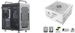 Cooler Master QUBE 540 ATX Mid-Tower PC Case - Customizable Modular Chassis with Movable I/O Panel, Multi-Position PSU Mount, Tempered Glass & Handles - Moonstone ASRock SL-1200GW Gold 1200W Full Modular Power Supply Cooler Master QUBE 540 ATX Mid-Tower PC Case - Customizable Modular Chassis with Movable I/O Panel, Multi-Position PSU Mount, Tempered Glass & Handles - Moonstone ASRock SL-1200GW Gold 1200W Full Modular Power Supply
