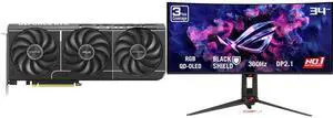 ASUS PRIME GeForce RTX 5070 OC 12GB GDDR7 PCIe 5.0 DLSS 4.0 Graphics Card PRIME-RTX5070-O12G ASUS ROG SWIFT 34" QHD 360Hz FreeSync & G-SYNC HDR500 USB-C Curved OLED Gaming Monitor Height Adjustable PG34WCDN ASUS PRIME GeForce RTX 5070 OC 12GB GDDR7 PCIe 5.0 DLSS 4.0 Graphics Card PRIME-RTX5070-O12G ASUS ROG SWIFT 34" QHD 360Hz FreeSync & G-SYNC HDR500 USB-C Curved OLED Gaming Monitor Height Adjustable PG34WCDN