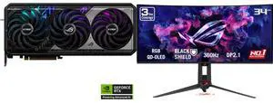 ASUS ROG GeForce RTX 5070 OC 12GB GDDR7 DLSS 4.0 PCIe 5.0 Graphics Card ROG-STRIX-RTX5070-O12G-GAMING ASUS ROG SWIFT 34" QHD 1440P 360Hz FreeSync Pro & G-SYNC HDR500 KVM USB-C Curved OLED Monitor PG34WCDN ASUS ROG GeForce RTX 5070 OC 12GB GDDR7 DLSS 4.0 PCIe 5.0 Graphics Card ROG-STRIX-RTX5070-O12G-GAMING ASUS ROG SWIFT 34" QHD 1440P 360Hz FreeSync Pro & G-SYNC HDR500 KVM USB-C Curved OLED Monitor PG34WCDN