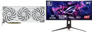 ASUS TUF Gaming RTX 5070 Ti OC 16GB GDDR7 Graphics Card & ASUS ROG SWIFT 34" QHD 360Hz Curved OLED Monitor, FreeSync & G-SYNC, HDR500, USB-C, Adjustable Stand PG34WCDN ASUS TUF Gaming RTX 5070 Ti OC 16GB GDDR7 Graphics Card & ASUS ROG SWIFT 34" QHD 360Hz Curved OLED Monitor, FreeSync & G-SYNC, HDR500, USB-C, Adjustable Stand PG34WCDN