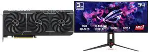 ASUS PRIME GeForce RTX 5070 Ti 16GB GDDR7 OC Edition PCIe 5.0 DLSS 4.0 Graphics Card PRIME-RTX5070TI-O16G & ASUS ROG SWIFT 34" QHD 360Hz FreeSync Pro G-SYNC HDR500 Curved OLED Gaming Monitor with Adjustable Stand PG34WCDN ASUS PRIME GeForce RTX 5070 Ti 16GB GDDR7 OC Edition PCIe 5.0 DLSS 4.0 Graphics Card PRIME-RTX5070TI-O16G & ASUS ROG SWIFT 34" QHD 360Hz FreeSync Pro G-SYNC HDR500 Curved OLED Gaming Monitor with Adjustable Stand PG34WCDN
