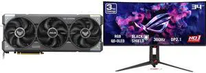 ASUS TUF Gaming GeForce RTX 5090 32GB GDDR7 Graphics Card & ASUS ROG SWIFT 34" QHD 360Hz Curved OLED Gaming Monitor with FreeSync, G-SYNC, HDR500, USB-C, Height Adjustable, Swivel & Tilt Stand PG34WCDN ASUS TUF Gaming GeForce RTX 5090 32GB GDDR7 Graphics Card & ASUS ROG SWIFT 34" QHD 360Hz Curved OLED Gaming Monitor with FreeSync, G-SYNC, HDR500, USB-C, Height Adjustable, Swivel & Tilt Stand PG34WCDN
