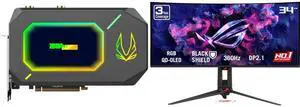 ZOTAC ARCTICSTORM AIO GeForce RTX 5090 Graphics Card & ASUS ROG SWIFT 34" QHD 360Hz Curved OLED Gaming Monitor, AMD FreeSync, G-SYNC, HDR500, USB-C, Height Adjustable, Swivel & Tilt Stand PG34WCDN ZOTAC ARCTICSTORM AIO GeForce RTX 5090 Graphics Card & ASUS ROG SWIFT 34" QHD 360Hz Curved OLED Gaming Monitor, AMD FreeSync, G-SYNC, HDR500, USB-C, Height Adjustable, Swivel & Tilt Stand PG34WCDN