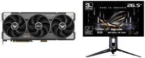 ASUS TUF Gaming GeForce RTX 5080 16GB GDDR7 BTF OC Edition Graphics Card (PCIe 5.0, HDMI/DP 2.1, 3.6-slot, military-grade, detachable adapter) ASUS ROG Swift 27" QHD 1440P 540Hz Full HD 720Hz FreeSync Pro & G-SYNC 0.02ms HDR500 OLED Monitor ASUS TUF Gaming GeForce RTX 5080 16GB GDDR7 BTF OC Edition Graphics Card (PCIe 5.0, HDMI/DP 2.1, 3.6-slot, military-grade, detachable adapter) ASUS ROG Swift 27" QHD 1440P 540Hz Full HD 720Hz FreeSync Pro & G-SYNC 0.02ms HDR500 OLED Monitor
