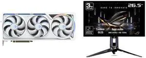 ASUS ROG Astral GeForce RTX 5090 Graphics Card ROG-ASTRAL-RTX5090-O32G-WHITE & ASUS ROG Swift 27" Dual Mode QHD 1440P 540Hz Full HD 720Hz FreeSync Pro & G-SYNC 0.02ms HDR500 OLED Gaming Monitor PG27AQWP-G ASUS ROG Astral GeForce RTX 5090 Graphics Card ROG-ASTRAL-RTX5090-O32G-WHITE & ASUS ROG Swift 27" Dual Mode QHD 1440P 540Hz Full HD 720Hz FreeSync Pro & G-SYNC 0.02ms HDR500 OLED Gaming Monitor PG27AQWP-G