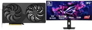 PNY OC GeForce RTX 5070 Ti Graphics Card NVIDIA RTX 5070 Ti ASUS ROG Strix 34 inch UltraWide QHD 2K 1440P 280Hz G-Sync Compatible HDR500 0.03ms USB-C OLED Curved Gaming Computer Monitor XG34WCDMS PNY OC GeForce RTX 5070 Ti Graphics Card NVIDIA RTX 5070 Ti ASUS ROG Strix 34 inch UltraWide QHD 2K 1440P 280Hz G-Sync Compatible HDR500 0.03ms USB-C OLED Curved Gaming Computer Monitor XG34WCDMS