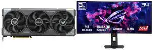 ASUS TUF Gaming GeForce RTX 5080 16GB GDDR7 OC Edition PCIe 5.0 DLSS 4.0 Graphics Card & ASUS ROG Strix 34" UltraWide QHD 280Hz G-Sync HDR500 0.03ms USB-C OLED Curved Gaming Monitor XG34WCDMS ASUS TUF Gaming GeForce RTX 5080 16GB GDDR7 OC Edition PCIe 5.0 DLSS 4.0 Graphics Card & ASUS ROG Strix 34" UltraWide QHD 280Hz G-Sync HDR500 0.03ms USB-C OLED Curved Gaming Monitor XG34WCDMS